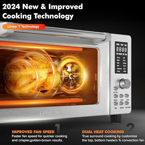 2024 new cooking technology oven with improved fan speed and dual heat cooking.