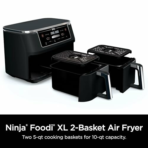 Ninja Foodi XL 2-Basket Air Fryer with two baskets.